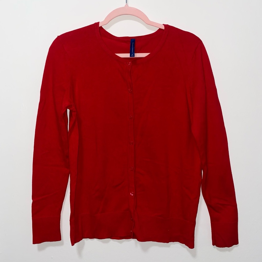 Vintage Y2K Dark Academia Downtown Girl Cherry Red Soft Cardigan Sweater